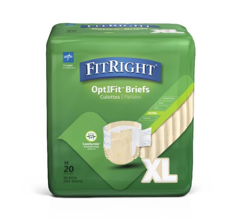 Fit Right OptiFit Briefs, Case of 80