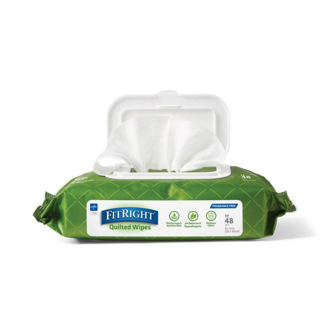 Fit Right Aloe Quilted Personal Cleaning Wipes (Case of 12)