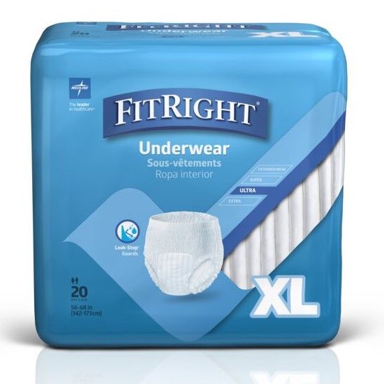 Fit Right Ultra Adult Incontinence Underwear (by the case)